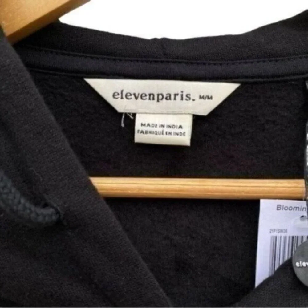 Eleven Paris Mens Black Hoodie Jacket New Medium